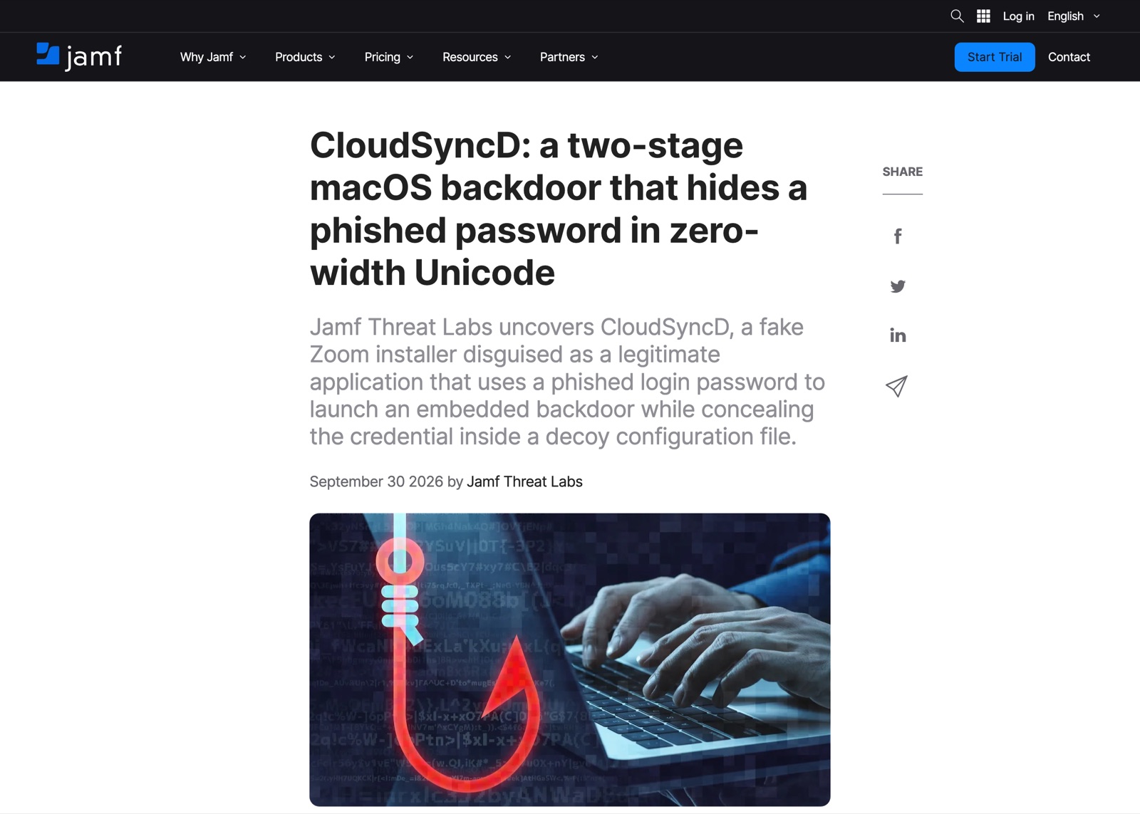 Jamf 공식 블로그의 CloudSyncD 분석 보고서 캡처